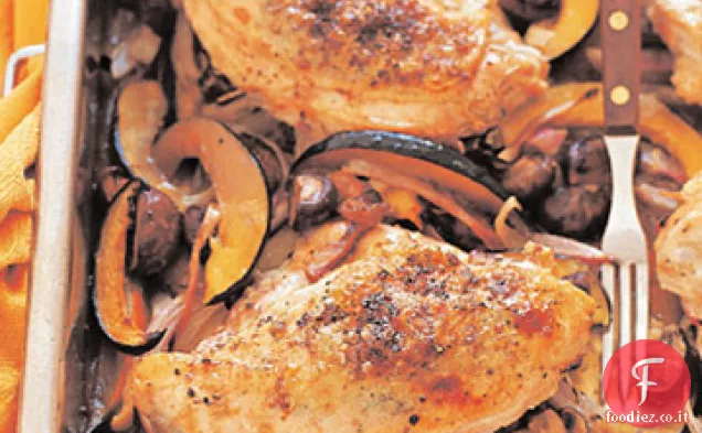 Pollo arrosto e verdure