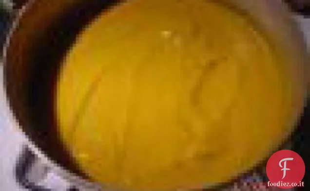 Zucca piccante e zuppa di lenticchie