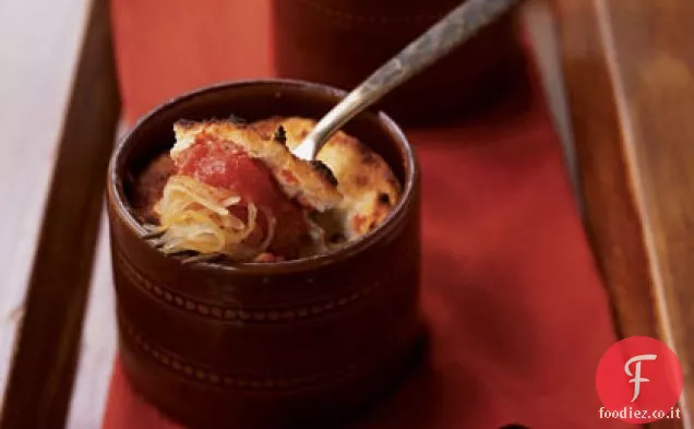 Gratin di zucca di spaghetti con salsa di pomodoro grosso