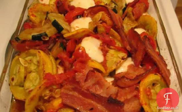 Casseruola di zucchine e pancetta