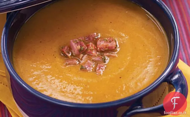 Zuppa di prosciutto e zucca