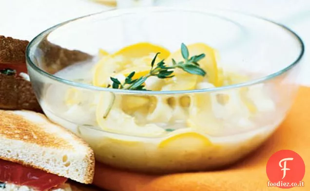 Zuppa estiva di zucca e pasta