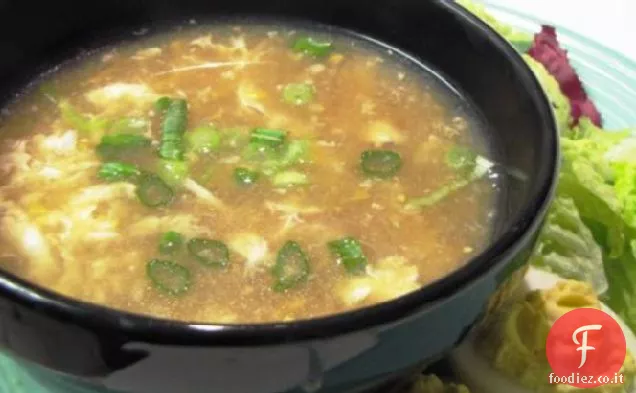 Zuppa di pollo e mais dolce