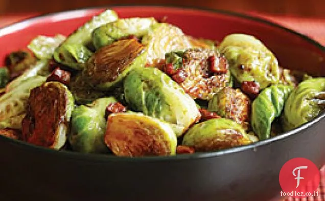 Cavoletti di Bruxelles glassati al balsamico con Pancetta