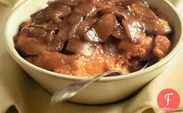 Patate dolci montate con mele caramellate