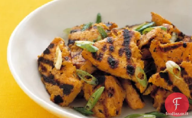 Patate dolci alla griglia con scalogno