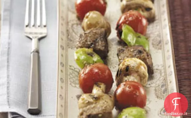 Manzo al sesamo 'n' Veggie Kabobs