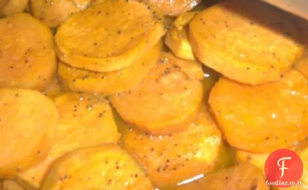 Patate dolci con glassa arancione