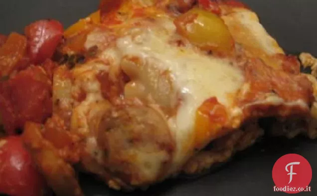 Lasagne ai funghi e peperoni dolci