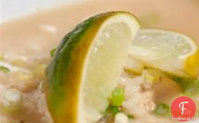 Pollo Arroz Caldo (Polenta di riso di pollo)