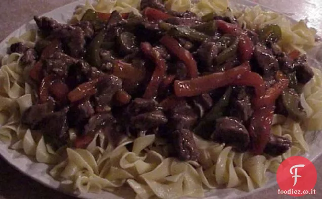 Manzo aglicky con peperoni