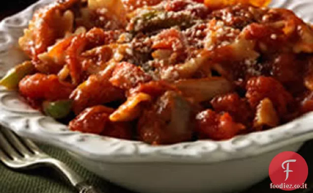 Papillon in salsa di salsiccia e pepe