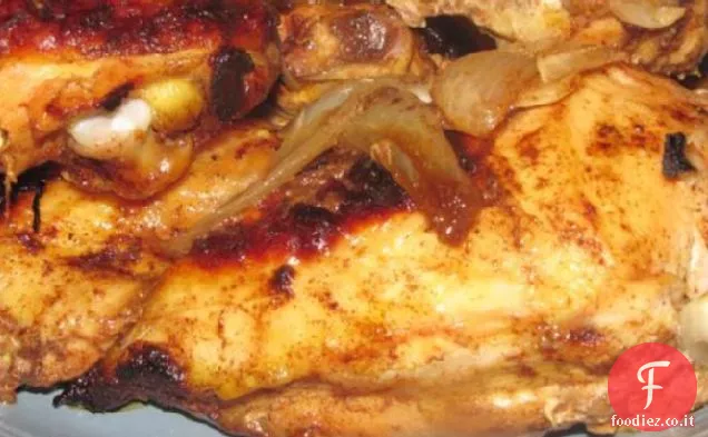 Paprika Pollo arrosto con cipolla dolce