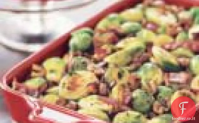 Cavoletti di Bruxelles arrostiti con pancetta e castagne