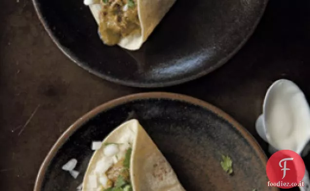 Tacos con carne di maiale in salsa verde (Tacos de cerdo en salsa verde)
