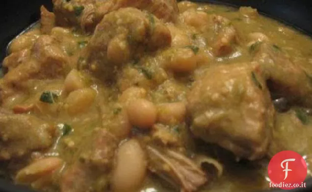 Brasato di maiale al Tomatillo con peperoncino sottaceto (Puerco En Salsa Verde