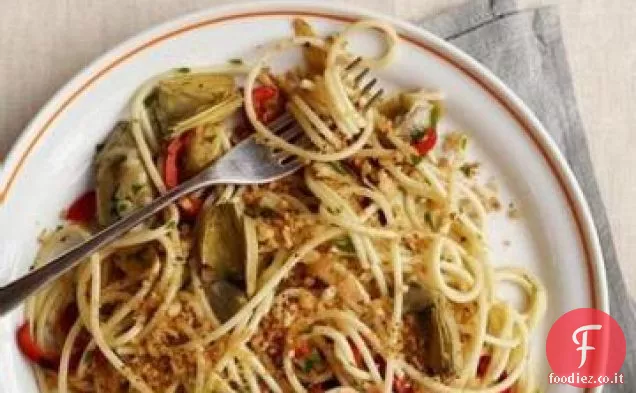 Spaghetti vegetariani di lenticchie