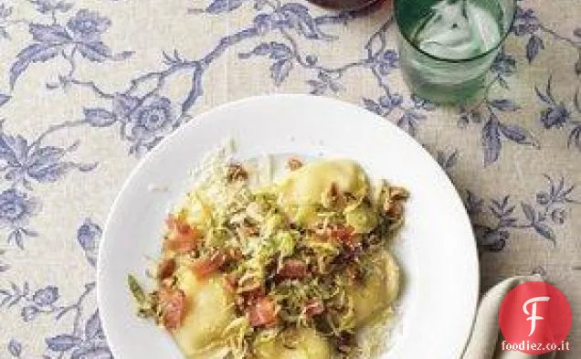 Ravioli con Cavoletti di Bruxelles e Pancetta