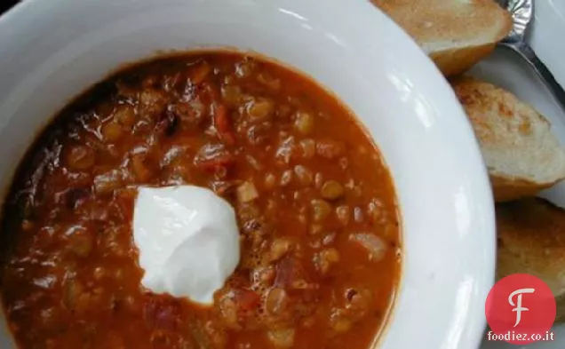 Zuppa di lenticchie e pomodori