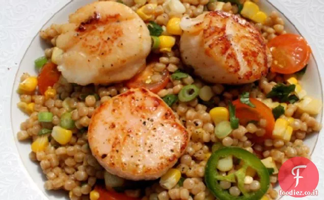 Capesante scottate con Couscous israeliano