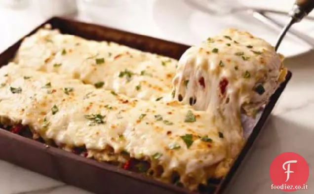 Lasagna di pollo e carciofi bianco crema