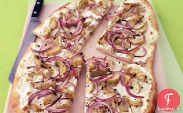 Pizza con Ricotta, Carciofi e Cipolle