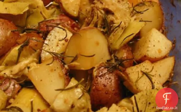 Carciofi arrostiti e patate novelle