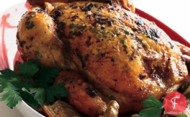 Pollo Arrosto con Carciofi e Burro di Gremolata