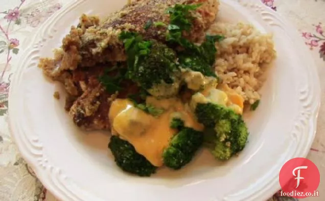 Petti di pollo con broccoli e vino