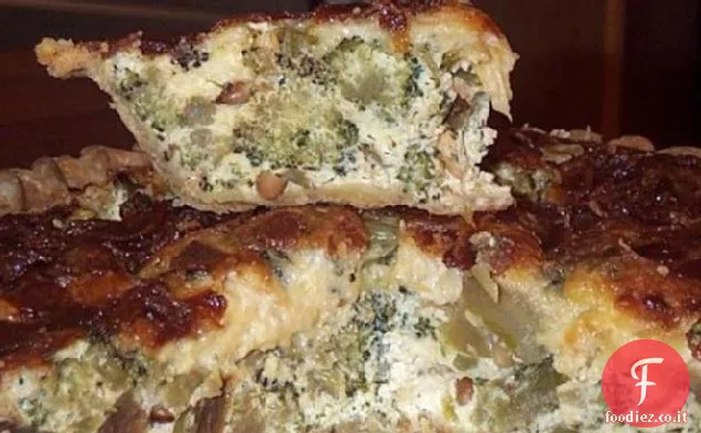 Broccoli arrostiti, quiche di pancetta
