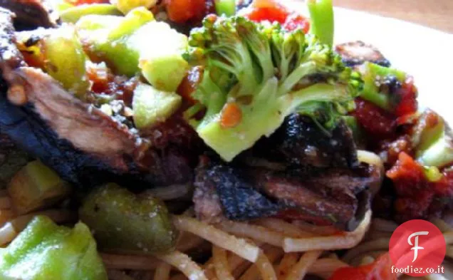 Linguine Con Portabella Funghi e Broccoli