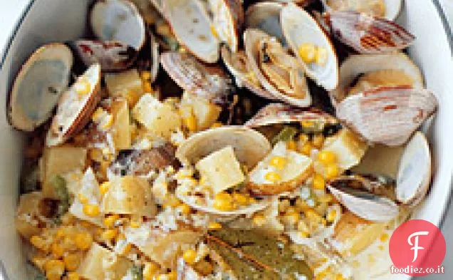 Salsa di zuppa di mais e vongole