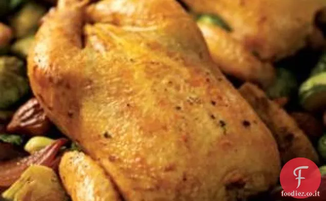 Selvaggina Galline con Cavoletti di Bruxelles e castagne