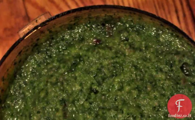 Zuppa di patate dolci al cavolo e mandorle