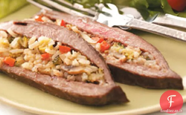 Bistecca di fianco ripiena di riso