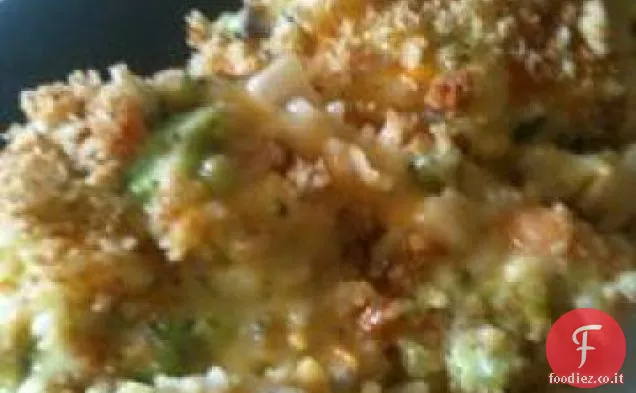 Casseruola di riso al formaggio di broccoli
