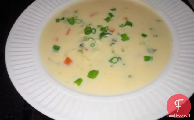 Zuppa di broccoli con formaggio Cheddar