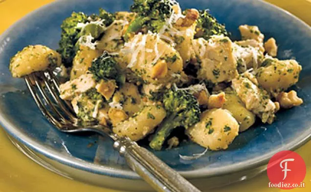 Pollo, Broccoli e Gnocchi con Pesto di Prezzemolo