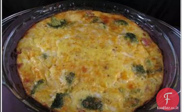 Quiche di prosciutto e broccoli senza crosta a basso contenuto di carboidrati