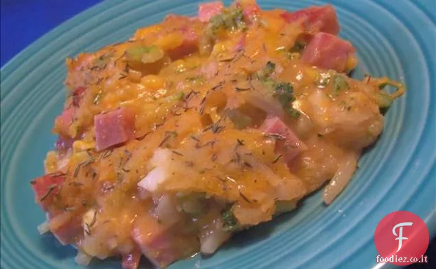 Prosciutto Hash Browns e broccoli Casseruola