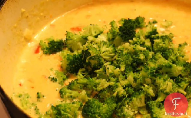 Zuppa di fagioli bianchi, broccoli e pomodoro