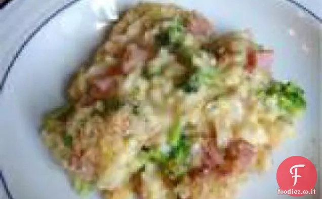 Prosciutto Broccoli riso e formaggio Casseruola