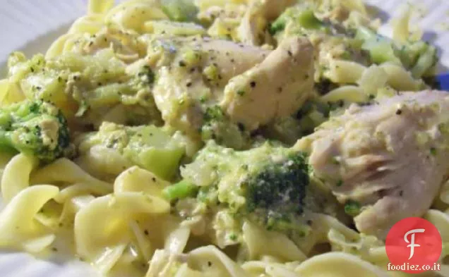 Pentola di coccio Pollo dorato e tagliatelle