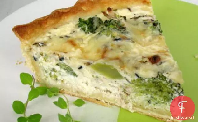 Quiche di pollo alle erbe e broccoli