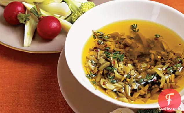 Tuffo all'olio d'oliva con verdure