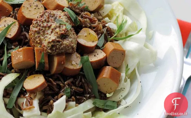 Riso selvatico, wurstel e cavolo bianco