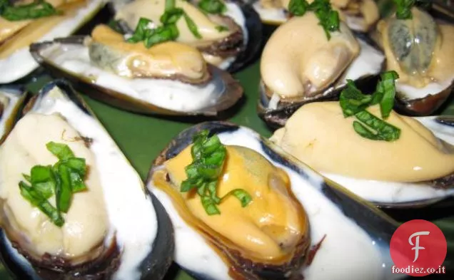 Cozze con Yogurt Greco, Capperi e Menta