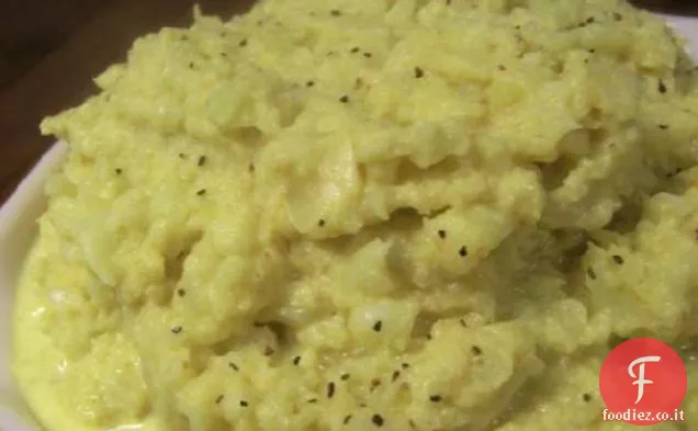 Purè di cavolfiore al curry con scalogno