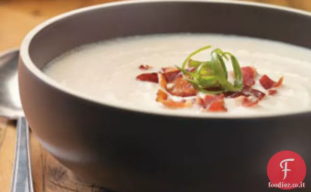 Zuppa cremosa di cavolfiore e pancetta