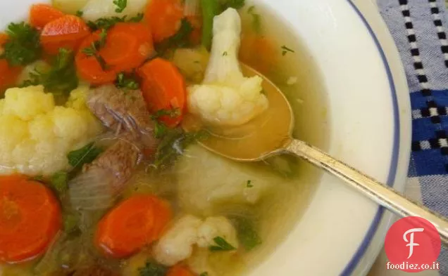 Zuppa di verdure della mamma con pollo o manzo(Gemuse Suppe tedesco)